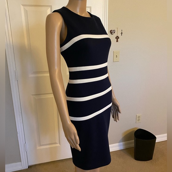 NWOT Tommy Hilfiger Navy Fitted Dress - Picture 1 of 12